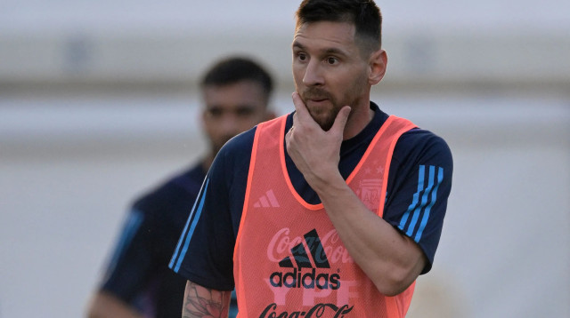 ליאונל מסי באימון נבחרת ארגנטינה (צילום: GettyImages, JUAN MABROMATA/AFP)