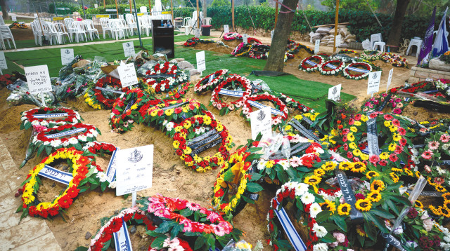 החלקה הצבאית בהר הרצל (צילום: חיים גולדברג, פלאש 90)