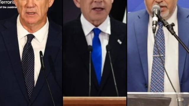 אביגדור ליברמן, בנימין נתניהו, בני גנץ (צילום: גלעד קוולרצ'יק,תומר נויברג,מארק ישראל סלם)