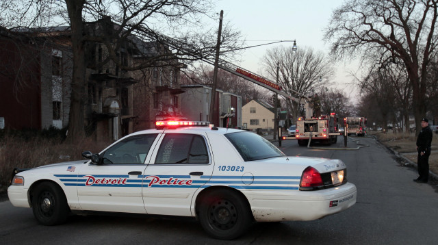 משטרה בדטרויט  (צילום:  REUTERS/ Rebecca Cook)