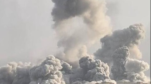 הפגזה בצפון רצועת עזה (צילום: רשתות ערביות)