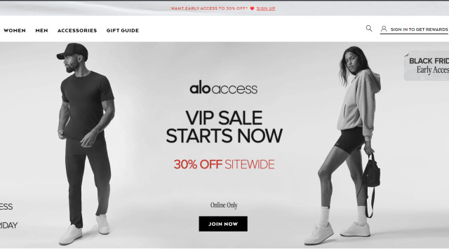 אתר alo yoga (צילום: צילום מסך)