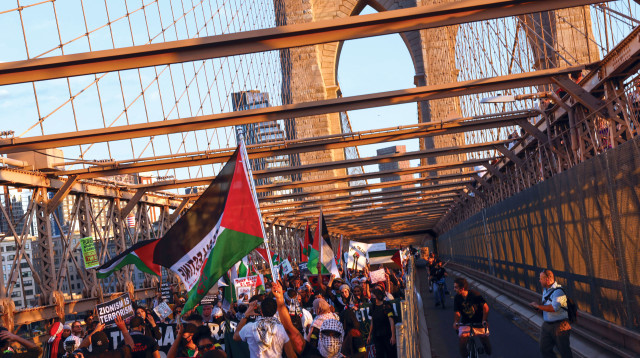 הפגנה פרו פלסטינית בברוקלין (צילום: רויטרס)