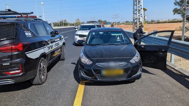 מרדף בכביש 5. מעצרו של החשוד הוארך (צילום: דוברות המשטרה)