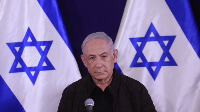 בנימין נתניהו במסיבת עיתונאים (צילום: מרק ישראל סלם)