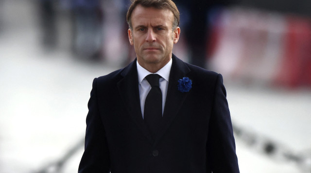 עמנואל מקרון (צילום:  MOHAMMED BADRA/Pool via REUTERS)