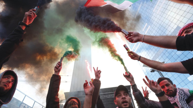 הפגנה פרו-פלסטינית בבריסל (צילום: רויטרס)