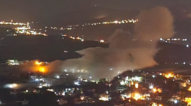 אזור ההפצצה האחרונה בלבנון  (צילום: רשתות ערביות)