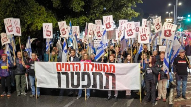 המפגינים נגד הממשלה (צילום: צילום פרטי)