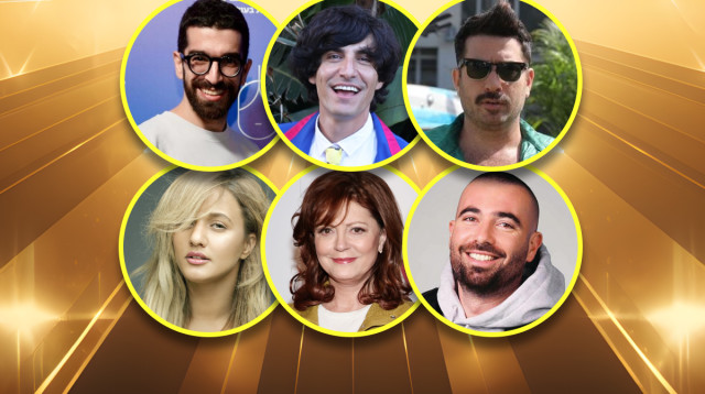 עומר אדם, סוזן סרנדון, עדן בן זקן, אביהו פנחסוב, מני ממטרה, חנן בן ארי (צילום: אור גפן,דניאל קמינסקי,ערן לוי,Getty images,זוהר שטרית,איתמר אריאלי)