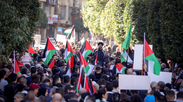 הפגנה ברמאללה (צילום: פלאש 90)