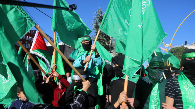 מפגיני חמאס ברצועה (צילום: Wisam Haslmaoun/Flash90)