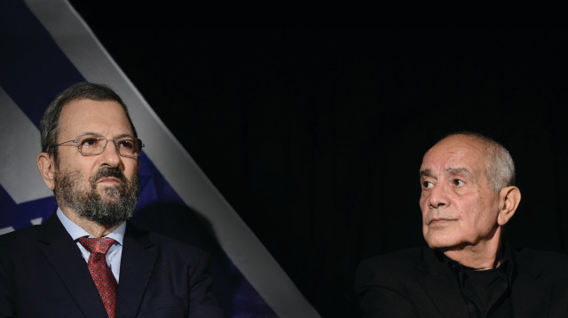 דן חלוץ ואהוד ברק (צילום: תומר נויברג, פלאש 90)