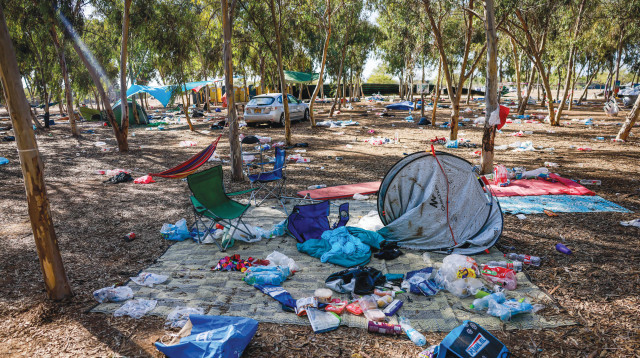 אתר מסיבת "נובה" לאחר ה-7 באוקטובר (צילום: חיים גולדברג, פלאש 90)