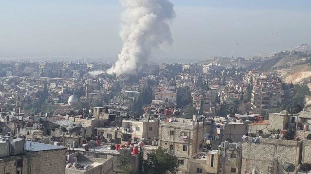 תקיפה בדמשק (צילום: רשתות ערביות)