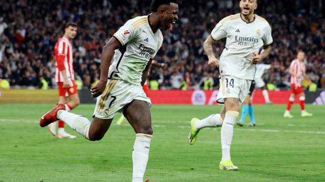 ויניסיוס, שחקן ריאל מדריד חוגג (צילום: רויטרס)