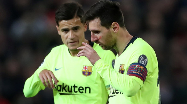 הבריק באימונים, נעלם במשחקים. קוטיניו עם מסי (צילום: רויטרס)