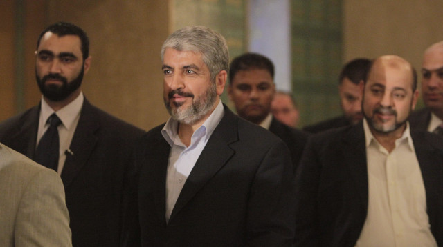 חאלד משאעל, מוסא אבו מרזוק (צילום: REUTERS/Asmaa Waguih)