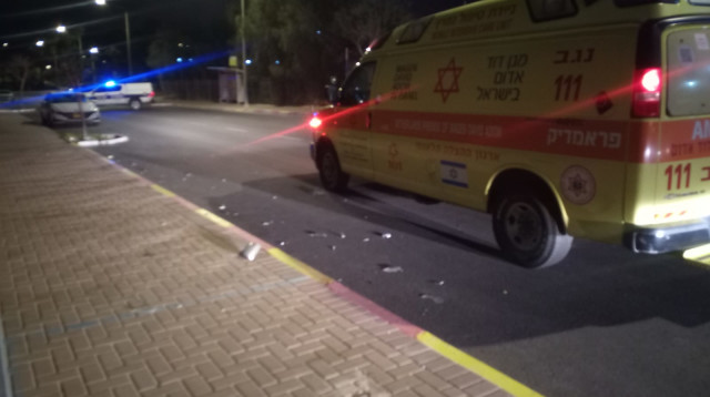 זירת תאונת הפגע וברח בערד  (צילום: דוברות מד"א)