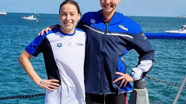 אווה פביאן, עדן גירלואנצה (צילום: אתר רשמי, איגוד השחייה)