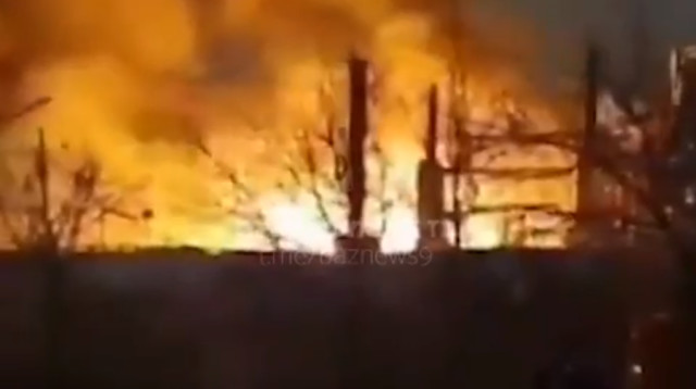 פיצוץ מפעל כימי באיראן (צילום: רשתות ערביות)