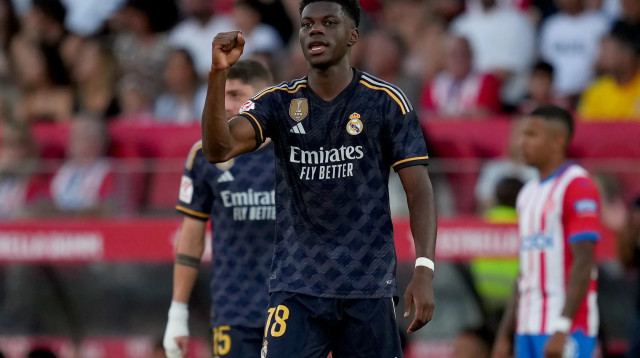 אורליאן טשואמני חוגג שער לזכות ריאל מדריד (צילום: GettyImages)