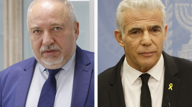 יאיר לפיד, אביגדור ליברמן (צילום: מרק ישראל סלם)