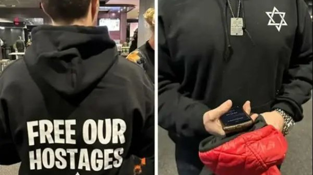 אוהד טורונטו ראפטורס קורא להשבת החטופים (צילום: צילום מסך, X)