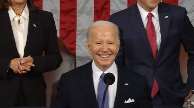 ג'ו ביידן בנאום מצב האומה (צילום: צילום מסך)