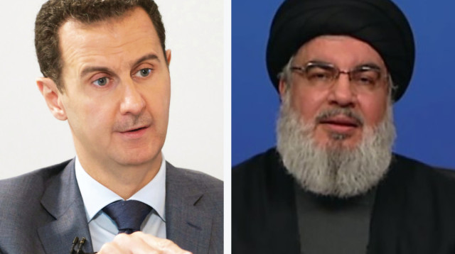 חסן נסראללה, בשאר אסד (צילום: רויטרס)