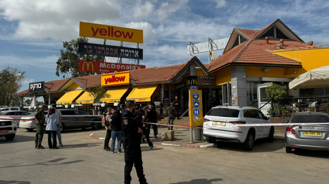 זירת הפיגוע בצומת בית קמה (צילום:  ידידיה הרוש/TPS)