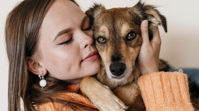 חיבוק עם כלב (צילום: אינגאימג')