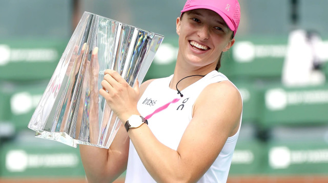 איגה שביונטק טניסאית פולנייה, אלופת טורניר אינדיאן וולס (צילום: GettyImages, Matthew Stockman)