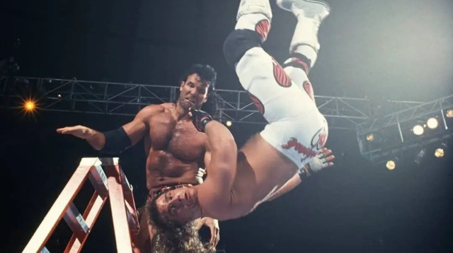 רייזר ראמון מול שון מייקלס בקרב הסולם, רסלמניה 1994 (צילום: אתר רשמי, WWE)