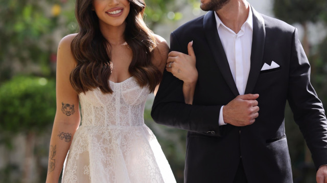 שניר בורגיל ושי עופרי ביום חתונתם (צילום: אורי חיון)