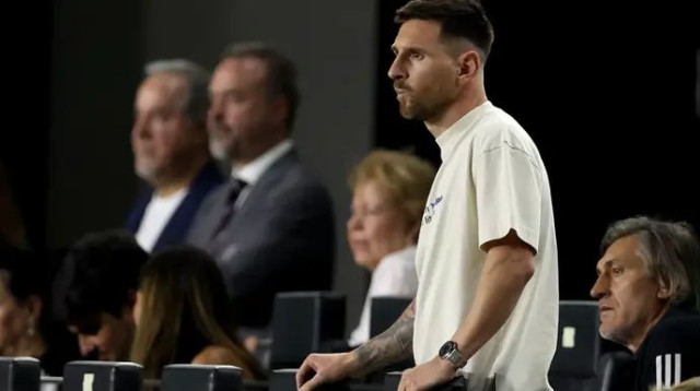 מעורב גם מהיציע. מסי (צילום: GettyImages, Megan Briggs)