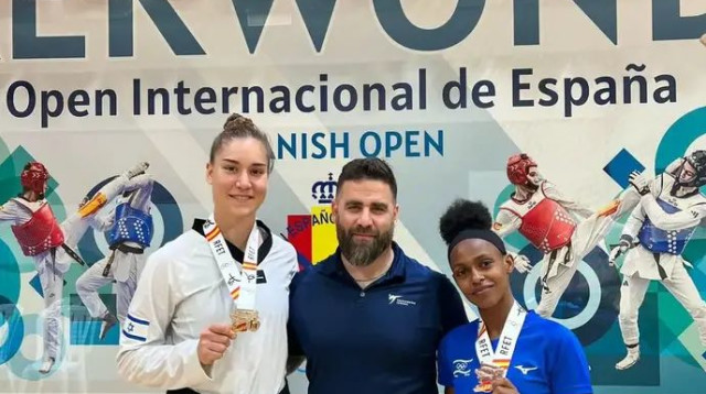 תחרות טובה. באייך ואזרן (צילום: איגוד הטקוואנדו)