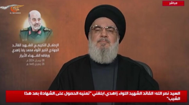 חסן נסראללה (צילום: צילום מסך רשתות ערביות)