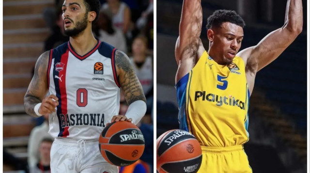 מרקוס הווארד, באסקוניה, מול ווייד בולדווין, מכבי תל אביב (צילום: עיבוד תמונה, רויטרס, Djordje Kostic)