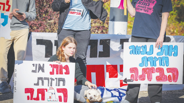 מחאת תושבי הצפון המפונים (צילום: דוד כהן)