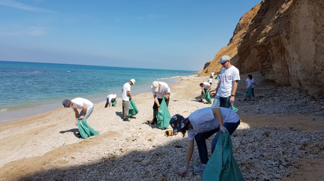 מנקים את החופים (צילום: עמותת אקואושן)