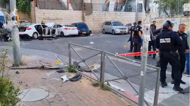 זירת הפיגוע בירושלים  (צילום: דוברות מד"א)