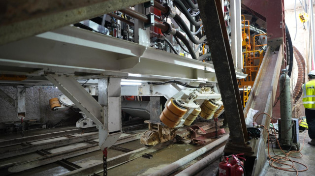 כריית המנהרה המערבית של הקו הירוק של הרכבת הקלה (צילום: דוברות נת"ע)