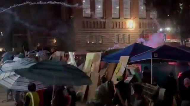 מהומות ב-UCLA (צילום: רשתות חברתיות, שימוש לפי סעיף 27 א')