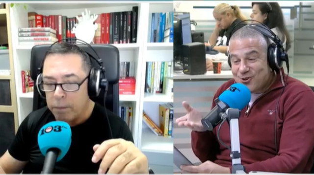 ינון מגל ובן כספית בתוכניתם ב-103FM (צילום: צילום מסך 103FM)