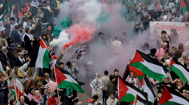 הפגנות פרו פלסטיניות במאלמו (צילום: News Agency/Johan Nilsson via REUTERS)