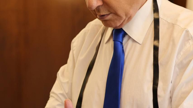 בנימין נתניהו עם תפילין (צילום: שימוש לפי סעיף 27א')