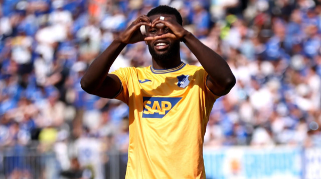 אילאס בבו שחקן הופנהיים חוגג שער (צילום: אימג'בנק  GettyImages, Alex Grimm)