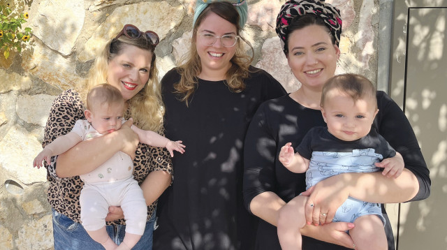 יום השכנים בסי ניימן-נוביק, קרן גליק ואפרת והב (צילום: מאור והב)