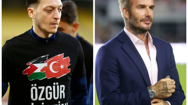 דייויד בקהאם, מסוט אוזיל (צילום: GettyImages)